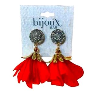 5/$25 Bijoux Bar Red Blossom Earrings NEW